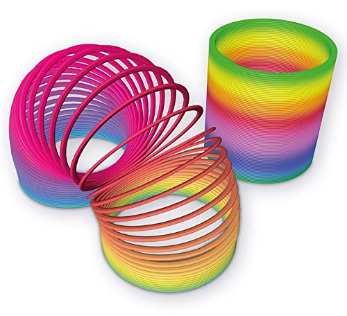 alldoro-Flexi Rainbow Spring Espiral, diámetro Aprox. Alfombra de 7,4 cm para escaleras en Colores del Arco Iris, con Plumas mágicas, para niños a Partir de 3 años, Arcoiris (Manfred Roser 60336)