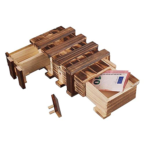 Amasawa Caja Secreta Madera, Madera Mágica Regalo Caja, Madera Mágica Rompecabezas, Mágica Rompecabezas Caja, con 2 Cajón Secretopara Regalos Creativos, para Regalar Dinero, Cupones de Cumpleaños