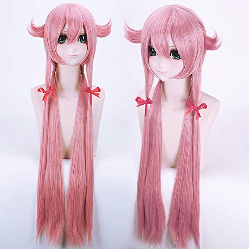 Anime Cosplay, Mirai Nikki peluca, Gasai Yuno peluca con el casquillo libre de la peluca (Color : Gasai Yuno)