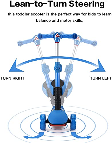 AOODIL Patinete 2 en 1 para niños, Patinete de 3 Ruedas con Asiento Plegable/extraíble, Altura Ajustable, Ruedas iluminadas para niños pequeños, niñas y niños de 2 a 12 años