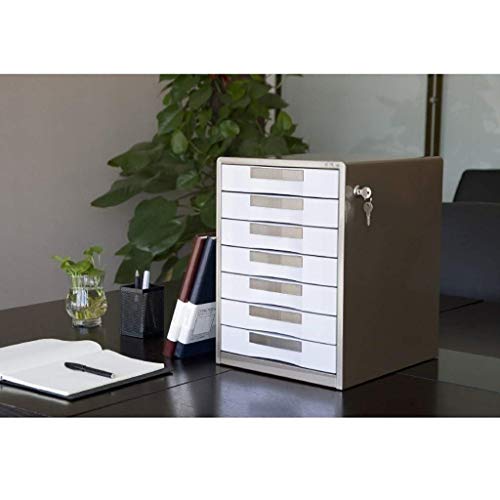 Archivador moderno con asa, cajón, armario de datos, caja de almacenamiento, estuche de papelería, recibo de oficina, cómodo diseño de extracción manual, riel deslizante de metal, 30 x 35 x 41 cm (Col