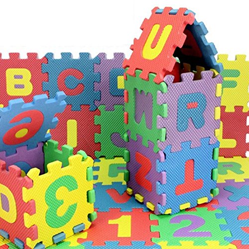 arthomer Abecedario Número Puzle Rompecabezas Alfombra Letras Esponja Suelo 36pcs Alfombra Juegos para Niños Niños por Wedding Decor
