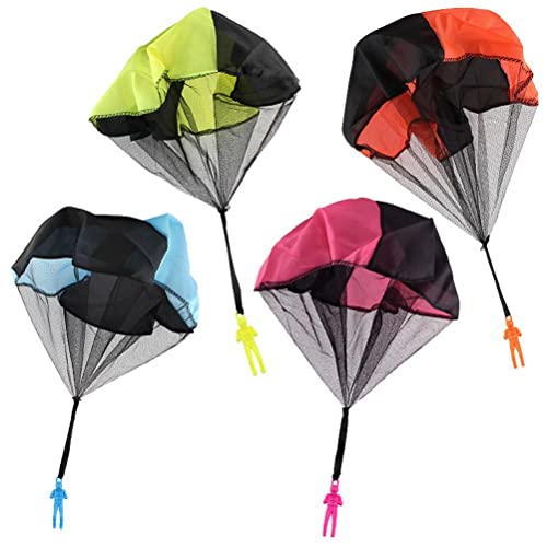 Asotagi Juego de paracaídas de 4 piezas para hombre, vuelo libre de enredos, juguete creativo multicolor para niños y niñas, niños y adultos