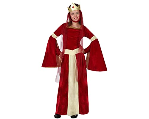 Atosa Disfraz Reina Medieval Niña Infantil Rojo 10 a 12 años