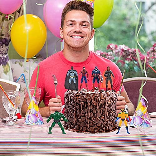 Avengers Cake Topper, 6 Piezas Mini Juego de Figuras Decoración de Tartas para Fiestas de Cumpleaños Avengers para Cumpleaños Decoración de Torta