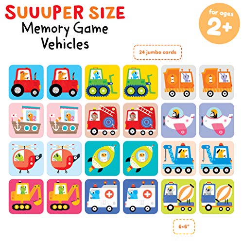 Banana Panda asignación, Juego, Color suuuper Size Memory Game Vehicles-Actividad educativa para niños a Partir de 2 años y Mayores (Bright Junior Media z o.o. SP. k. 49111)