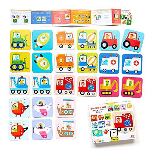 Banana Panda asignación, Juego, Color suuuper Size Memory Game Vehicles-Actividad educativa para niños a Partir de 2 años y Mayores (Bright Junior Media z o.o. SP. k. 49111)