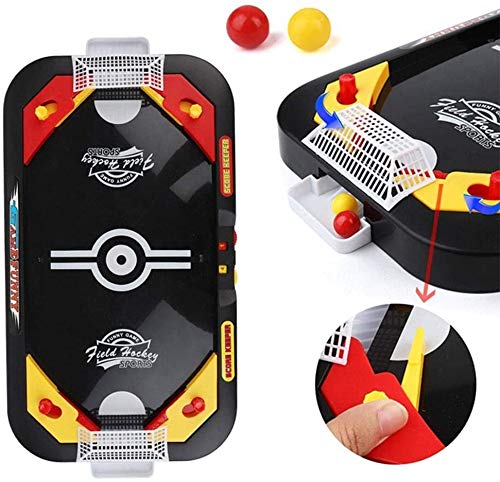 Bck Escritorio Batalla 2 en 1 Hockey sobre Hielo Juego Mini Mesa Fútbol Hockey, Juguetes interactivos educativos Niños Niños Mesa Air Hockey