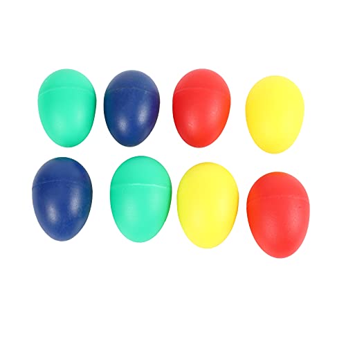 Beauneo 8 Piezas JuguetóN PercusióN de PláStico Musical Huevo Maracas Egg Shakers NiiOs Juguetes- 4 Colores Diferentes