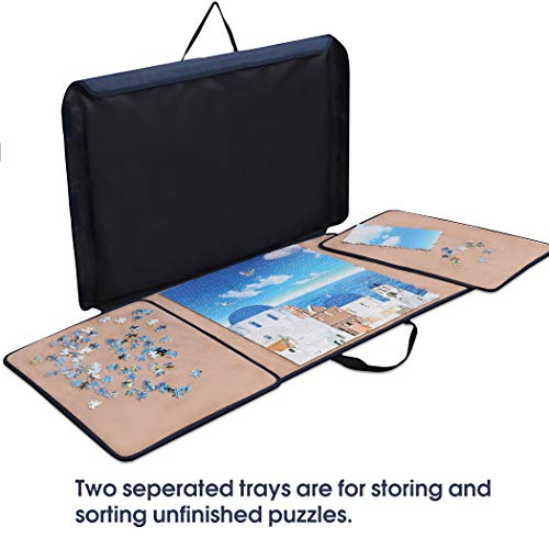 Becko Jigsaw Puzzle Board portátil Puzzle Case Puzzle Storage Puzzle Saver para hasta 1000 piezas (Khaki)