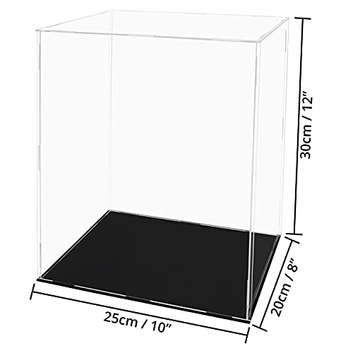 BELLE VOUS Vitrina Expositora de Acrílico Transparente – 25 x 20 x 30 cm - Expositor Metacrilato Grande a Prueba de Polvo para Figuras de Acción, Juguetes, Mini Figuras, Coleccionables y Modelos