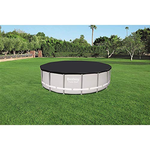 Bestway Flowclear-Lona de PVC de 493 cm, Color Gris, para Piscina 488 cm de diámetro, Serie Power Steel Deluxe, (58249)