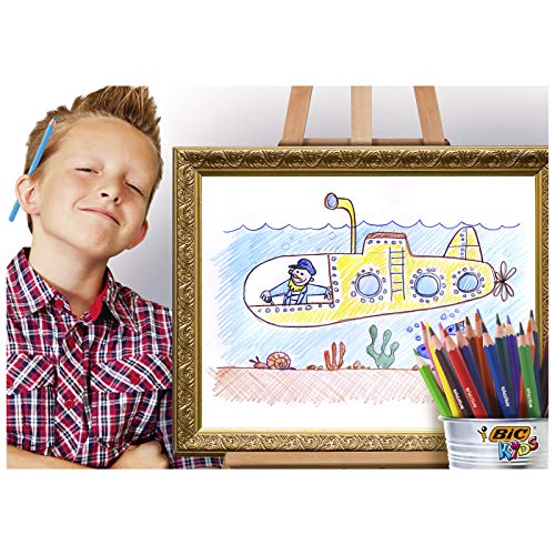 BIC Kids Evolution Lápices para colorear, blíster de 36 unidades + Kid Couleur Rotuladores para niños, Punta Media Colores Surtidos