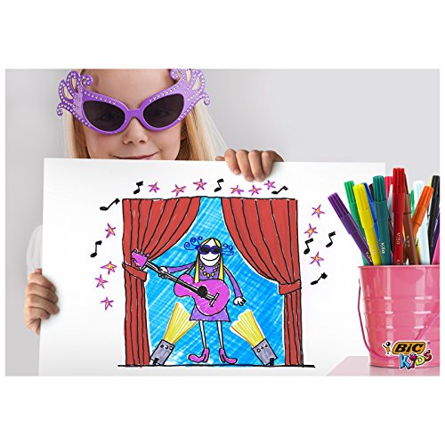 BIC Kids Visa Rotuladores Punta Fina - Colores Surtidos, Blíster de 18 Unidades