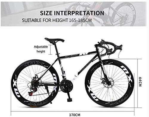 Bicicleta de carretera, bicicletas de 24 velocidades y 26 pulgadas, freno de disco doble, marco de acero con alto contenido de carbono, carreras de bicicletas de carretera, hombres y mujeres adultos 5