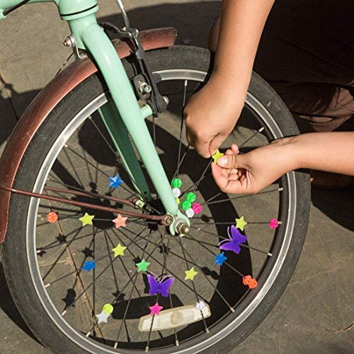 Bicicleta Habló Decoración Niños Bicicleta Diversión Colorido Habló Adornos Accesorios Cuentas de Radio Colorido Decoracion de Bicicleta de Dia de Plastico 170pcs