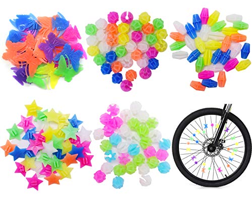 Bicicleta Habló Decoración Niños Bicicleta Diversión Colorido Habló Adornos Accesorios Cuentas de Radio Colorido Decoracion de Bicicleta de Dia de Plastico 170pcs