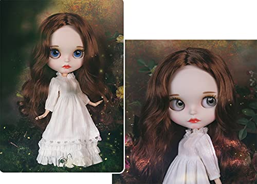 Blythe Doll 1/6, 19 Joints Blythe Muñeca + Maquillaje Cara + Ropa + Ojos de 4 Colores + 9 Pares de Manos