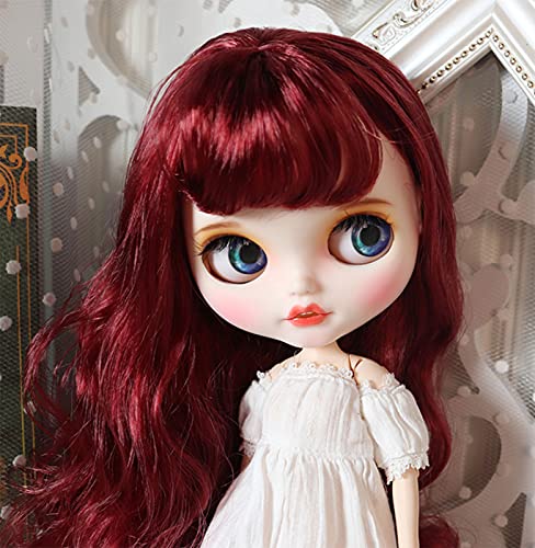 Blythe Doll 1/6, 19 Joints Blythe Muñeca + Maquillaje Cara + Ropa + Ojos de 4 Colores + 9 Pares de Manos