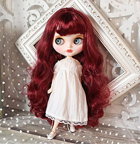 Blythe Doll 1/6, 19 Joints Blythe Muñeca + Maquillaje Cara + Ropa + Ojos de 4 Colores + 9 Pares de Manos