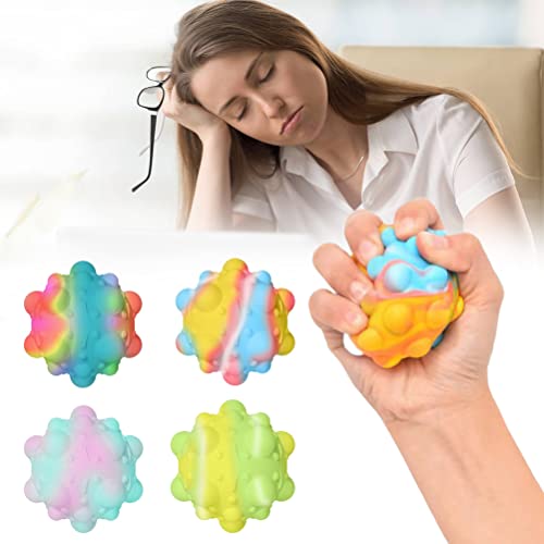 Bola de silicona 3D para aliviar el estrés, bola de silicona de burbujas para apretar la bola de burbujas para apretar juguetes para aliviar la ansiedad y la ansiedad