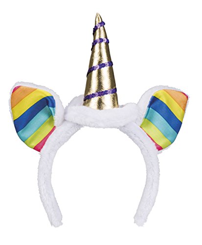 Boland-BOL04249 Tiara Rainbow Unicornio Diadema con Cuerno y Orejas, multicolor, Talla única (Ciao Srl BOL04249)