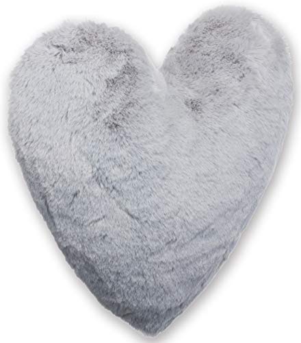 Brandsseller - Cojín con forma de corazón (40 x 30 cm), color gris claro