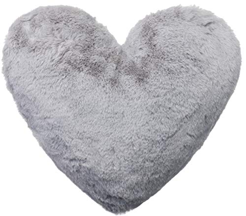 Brandsseller - Cojín con forma de corazón (40 x 30 cm), color gris claro