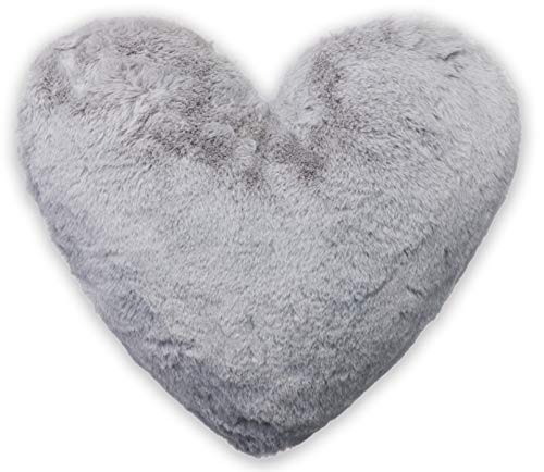 Brandsseller - Cojín con forma de corazón (40 x 30 cm), color gris claro