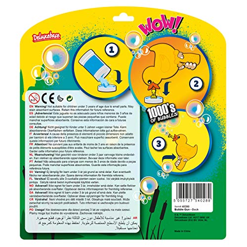 Bubble Gun - Pato de Deluxebase. Juguete de Animales soplador de Burbujas para niños. Juguete de Burbujas Divertido con el Que Tener Horas de diversión