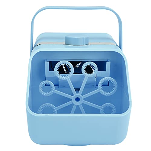 Bubble Maker, 450ml 8 Varillas Giratorias Máquina de Burbujas Eléctrica de Juguete Al Aire Libre de 2 Niveles de Velocidad para Cumpleaños Y Bodas(Azul)