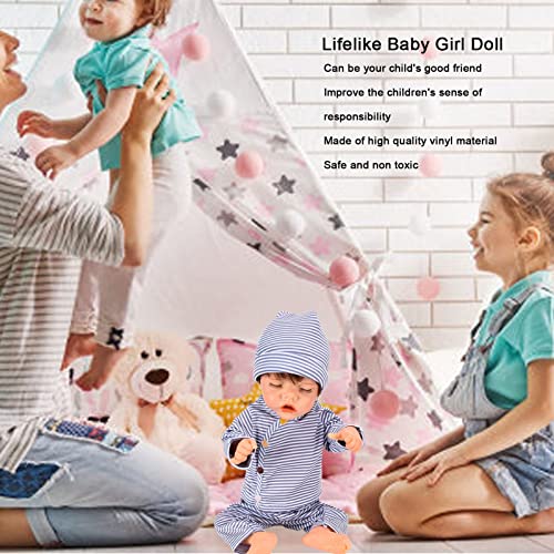 Caiqinlen Muñeca Realista para Niña, Vinilo de Alta Simulación Muñeca Infantil Realista Interacción Impermeable Lindo con Chupete Magnético para Juegos de rol