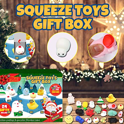 Calendario De Adviento De Navidad 2020 con 24 Piezas De Lindo Juguete para Apretar, Regalo Sorpresa para Niñas Chicos Adolescentes Adultos Oddity