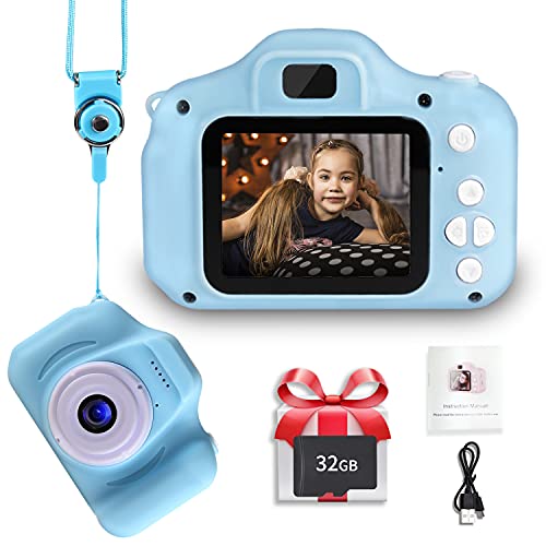 Cámara Fotos Digital Juguete para Niños,LANXUN Cámara Fotos Infantil con 32GB TF Tarjeta, 2,0" HD Video Cámara Regalos para 3 4 5 6 7 Niños y niñas Regalos de cumpleaños