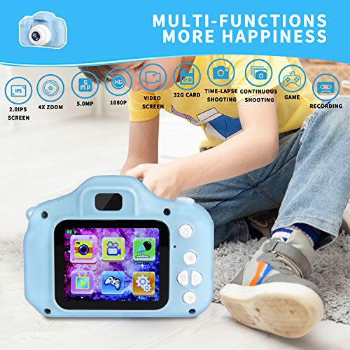 Cámara Fotos Digital Juguete para Niños,LANXUN Cámara Fotos Infantil con 32GB TF Tarjeta, 2,0" HD Video Cámara Regalos para 3 4 5 6 7 Niños y niñas Regalos de cumpleaños