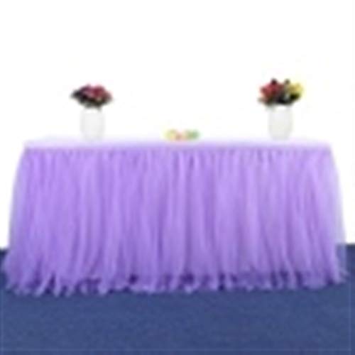 CHENJIAO Falda de mesa de 5 colores de tela para boda, tutú de tul para fiesta de bebé, decoración del hogar, faldón de mesa (color morado)