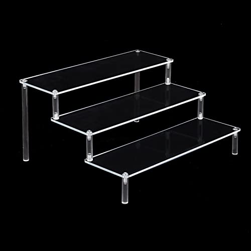 chiwanji de Acción de Acrílico Transparente Mostrar Soporte de Elevador Perfume Magdalena Artículos de Tocador Soporte de Pantalla Estante Trapezoidal - 39.5x27.5x15cm