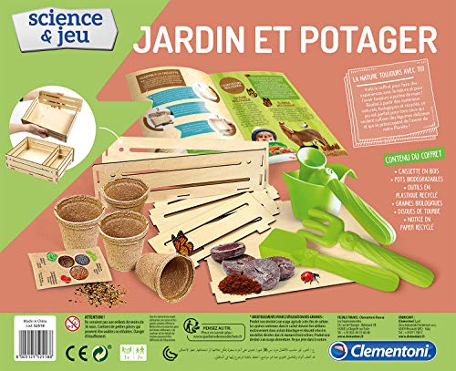 Clementoni- Science Jardín y huerto Play para Futura científica, Juego botánico Infantil, versión Francesa, Fabricado en Italia, 7 años y más, 52518
