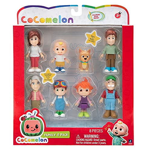 CoComelon Paquete de 8 Figuras (Familia), Multicolor (Jazzwares WT0047)