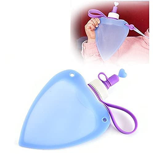 Collapsible Kettle Creative Portable Outdoor Water Storage Holder Heart Shaped Kettle Water Container for Travel Sport Trip (Color : Pink) (Blue)
