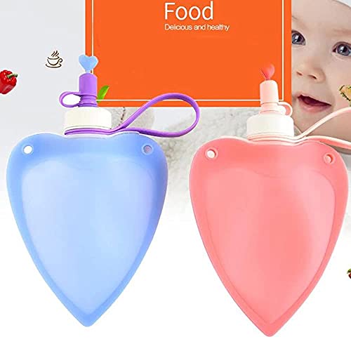 Collapsible Kettle Creative Portable Outdoor Water Storage Holder Heart Shaped Kettle Water Container for Travel Sport Trip (Color : Pink) (Blue)