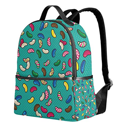Colorido Jelly Bean Candy mochila para niños y niñas, mochila escolar