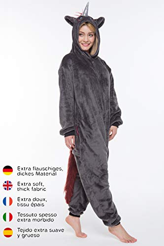 corimori- Kigurumi Disfraz (10+ Modelos) Halloween Adultos Ruby El Unicornio Punk, Color negro, rosa, Talla 170-180 cm (1852) , color/modelo surtido