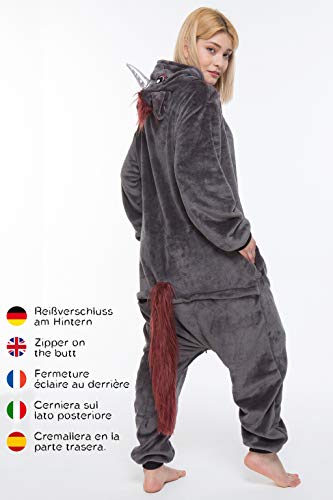 corimori- Kigurumi Disfraz (10+ Modelos) Halloween Adultos Ruby El Unicornio Punk, Color negro, rosa, Talla 170-180 cm (1852) , color/modelo surtido