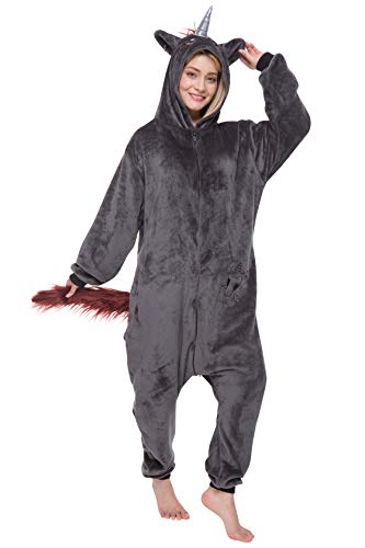 corimori- Kigurumi Disfraz (10+ Modelos) Halloween Adultos Ruby El Unicornio Punk, Color negro, rosa, Talla 170-180 cm (1852) , color/modelo surtido