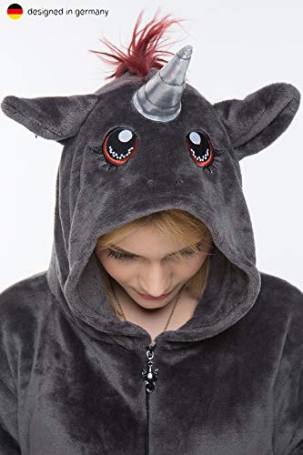corimori- Kigurumi Disfraz (10+ Modelos) Halloween Adultos Ruby El Unicornio Punk, Color negro, rosa, Talla 170-180 cm (1852) , color/modelo surtido