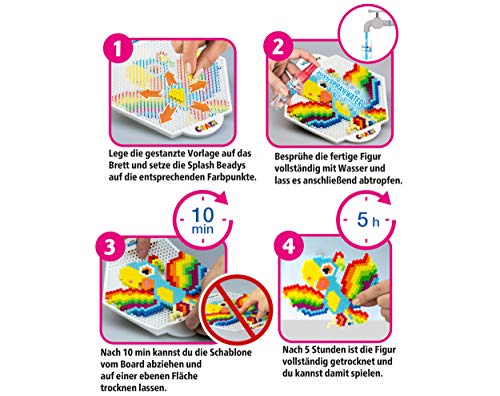 CRAZE- Cuentas de fusibles Fuse Splash BEADYS Stencil Set para Craft Beads Girls Motive 11096, Multicolor