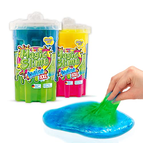CRAZE Magic Slime Twist 2er Set Kinderschleim in unterschiedlichen Farbmischungen Neon Metallic Look, 30882 30882-Juego de 2 Diferentes Mezclas neón Metalizados, Color Colorido niños