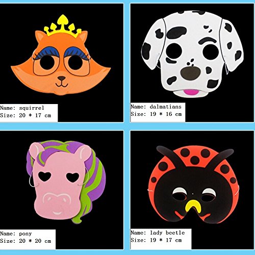 Creativee 20 x Niños Eva Foam Wild Animal de Granja Máscaras Fiesta Juguetes de llenado de Bolsillo, Las actuaciones de la Etapa Parte Celebrar máscaras- diseños Surtidos (Pack de 20)