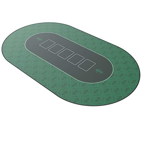 CSL – Alfombrilla de póker de 1000 x 600 - Alfombra de póker - Formato XXL - Tapete de Poker - Propia Mesa de póker – Antideslizante – Lavable - Verde